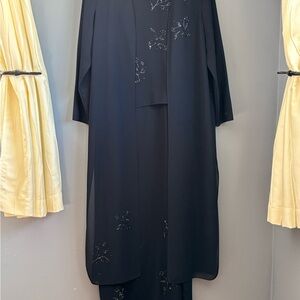 Michaelangelo Navy Dress with Beaded Detail